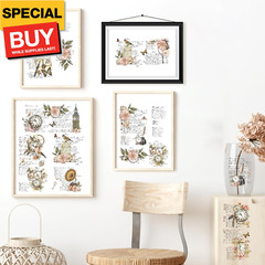 Flower Rub on Transfers for Crafts – 8 Sheets Vintage Floral Furniture Decals Bu
