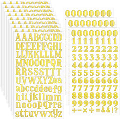 12 Sheets Gold Self Adhesive Alphabet Letter Stickers for Graduation Cap Small G