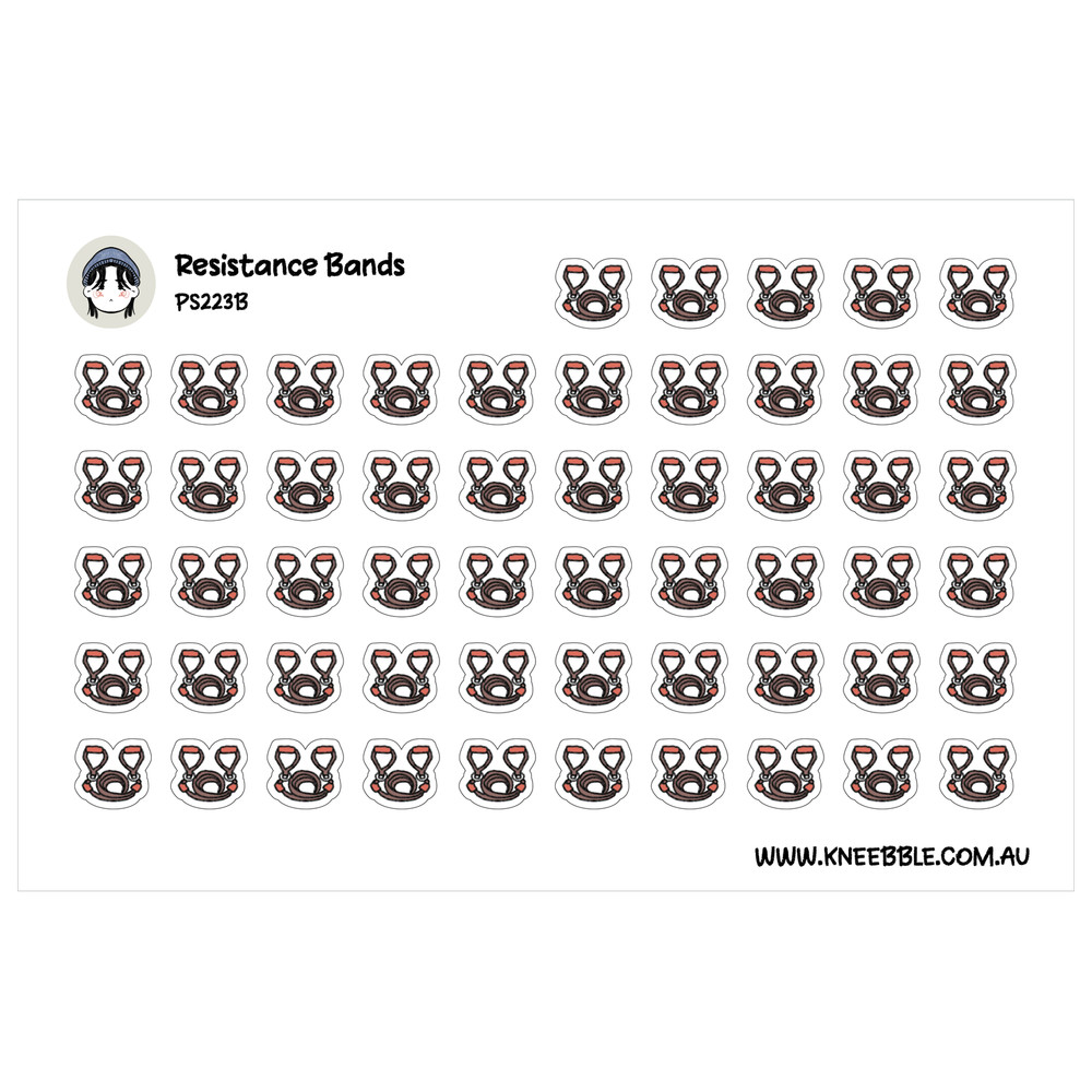Resistance Band Planner Stickers – Home Fitness Icons