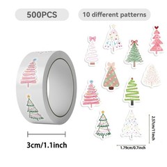 500sheets Cartoon Christmas Tree Stickers Adhesive Tablet Laptop Phone Sticker