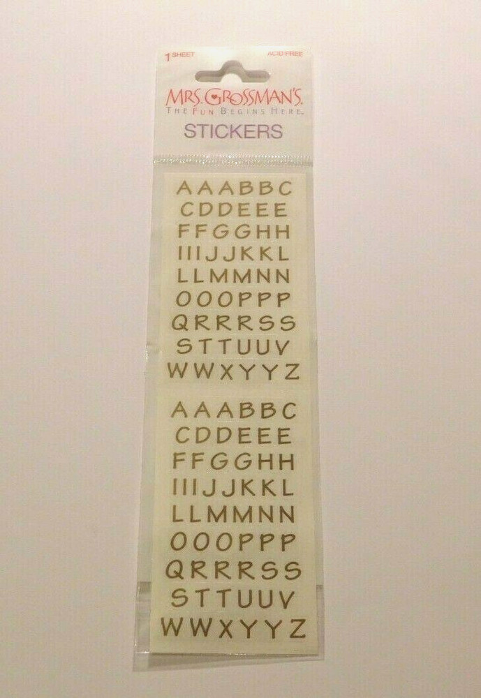 Mrs Grossman’s Stickers You Choose New Package 1 Strip ~Letters Numbers ABC 123~