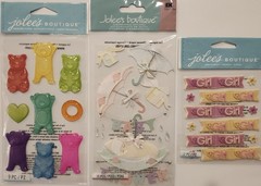 Lot Of 11 JOLEE’S BOUTIQUE Momenta K&Co Creative Touch 3D Stickers BABY GIRL