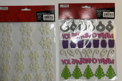 Foam Zone-Christmas Crafts Holly Glitter Foam 3D Stickers-Lot 2 Packs