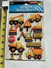 Jot Pop-Up Construction Stickers Trucks Detour Road Signs Work Zone 18ct NEW