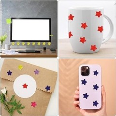500PCS Star Shaped Sparkling Multicolor 1 Inch Stickers Labels