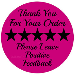 Thank You Stickers 5 Star Feedback Labels Small Business Packaging