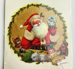 American Traditional Designs Christmas Rub On Transfer Santa Claus Holiday 6″X8″