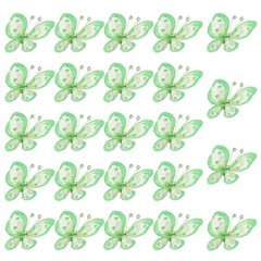 24Pcs Butterflies for Crafts, 2.2″ Organza Butterflies, Light Green