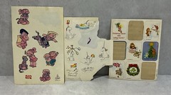 Vintage 1970s 1980s Sticker Lot Smurfs Care Bears Unicorns Hallmark Puffy