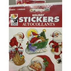 Holiday Stickers Autocollants Color-Clings Vintage Christmas 2003 NOS 3 Packages
