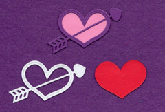 HEART ARROW LOVE LETTER / background Queen & Co. Valentine cuts scrapbook cards