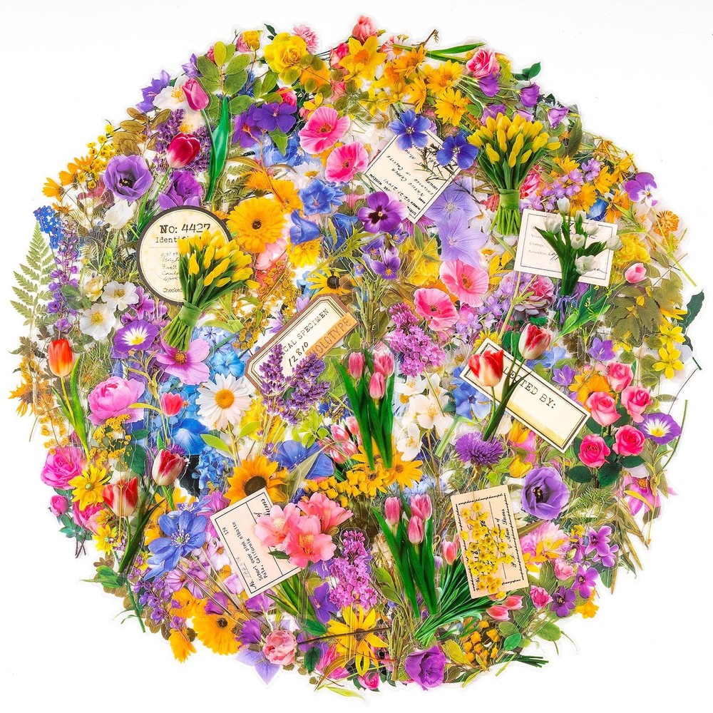 320Pcs Flower Stickers, Cute Vintage Floral Sticker for Kids, Clear Wildflower S