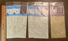 NOS Dazzles Stitched Ornaments Stickers Lot 5 Christmas