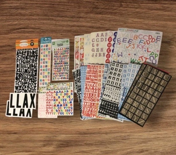 Stickers Letters Numbers Scrapbooking Sheets Alphabet New & Used Assorted Lot