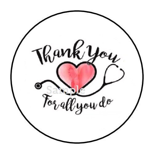 30 THANK YOU NURSES AND DOCTORS ENVELOPE SEALS LABELS STICKERS FAVORS 1.5″