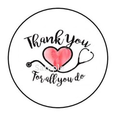 30 THANK YOU NURSES AND DOCTORS ENVELOPE SEALS LABELS STICKERS FAVORS 1.5″