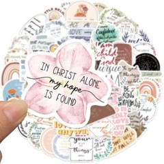 Inspirational Jesus Christian Stickers – 50Pcs Bible Verse Phrase Multicolor