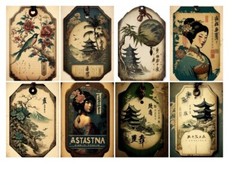 Asian Tags Junk Journal Scrapbook USA Seller YOU PICK