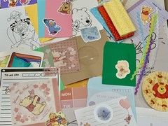 Winnie the Pooh Junk Journal/Scrapbooking kit with Themed Book + Supplies