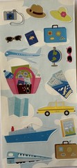 TRAVEL TIME Stickers(17pc) Airplane•Cruise•Taxi•Train•Vacation•Tickets•Vacation•
