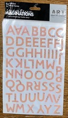 Creative Imaginations Epoxy Alphabet Peach W/ Rhinestones 3D Scrapbook Stickers