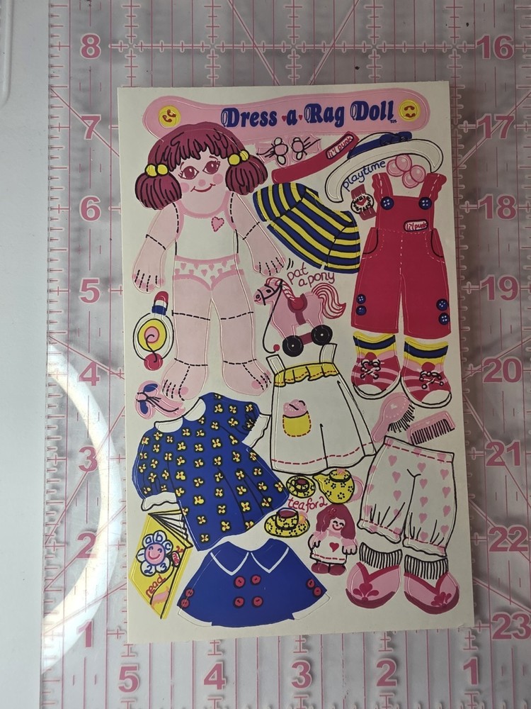 1980s Sandylion «Dress-a-Rag Doll» maxi activity sticker sheet