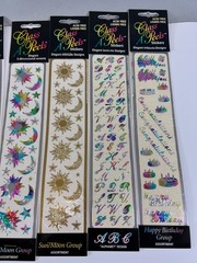 Lot of 48 Foil Textured Metallic Sticker Sheets Class A’ Peels Variety of Design