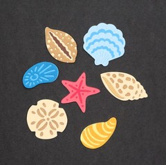 Seashells Shell 7 pcs Cardstock Paper Die Cut Embellishment Scrapbook Cardmaking