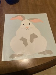1 Square MRS. GROSSMAN’s Large BUNNY RABBIT Sticker RARE VINTAGE NEW