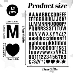 15 Sheets Small Letter Stickers, 1/2 Inch Self Adhesive Letters Stickers Mailbox
