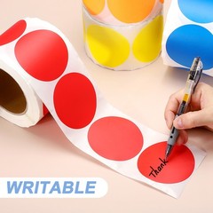 500Pcs 3″ Colored Dot Stickers Adhesive Coding Label Fluorescent Red Orange
