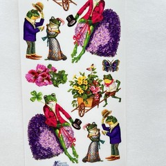 Violette Frogs in Love Stickers Valentine’s Junk Journal Collage Scrapbooking