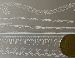 WHITE LACE BORDER Rub-On Transfers(4-1/2”x 7-3/4”)Title •Header•Card Making•