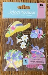 RARE !! Jolees Happy EASTER Hat Boxes Flowers Lillies Eggs 3D Scrapbook Stickers