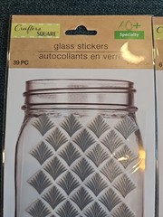 Lot 2 Crafter’s Square Glass Stickers Jar Silver Diamonds 45 Piece New Trim Band