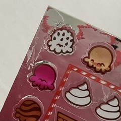 Vintage Stickers Hallmark Sticker Sheet Shiny Ice Cream Cones 80s Razzle Dazzle