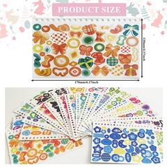 2500PCS Kpop Stickers, Glitter Deco, Heart Butterfly Ribbon, Multicolor