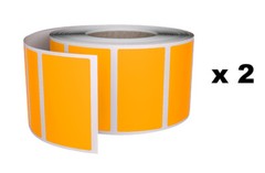 40MM x 19MM (4CM x 2CM) Bright Neon Orange Label Rolls All-Purpose Use 1000 Pack