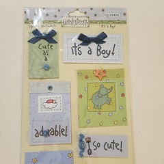 NEW Lot 7 Pkgs BABY BOY Stickers Rub-Ons Transparency Making Memories Daisy Ds-Z