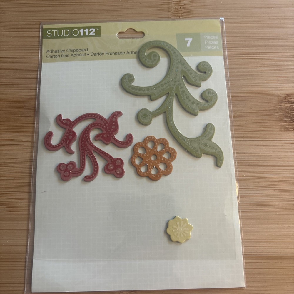 Studio 112 Adhesive Chipboard Stickers Scrolls Flowers Swirls