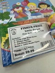 1999 Fisher Price Little People Toddler Sticker Books, Paint, Storybooks And Fig
