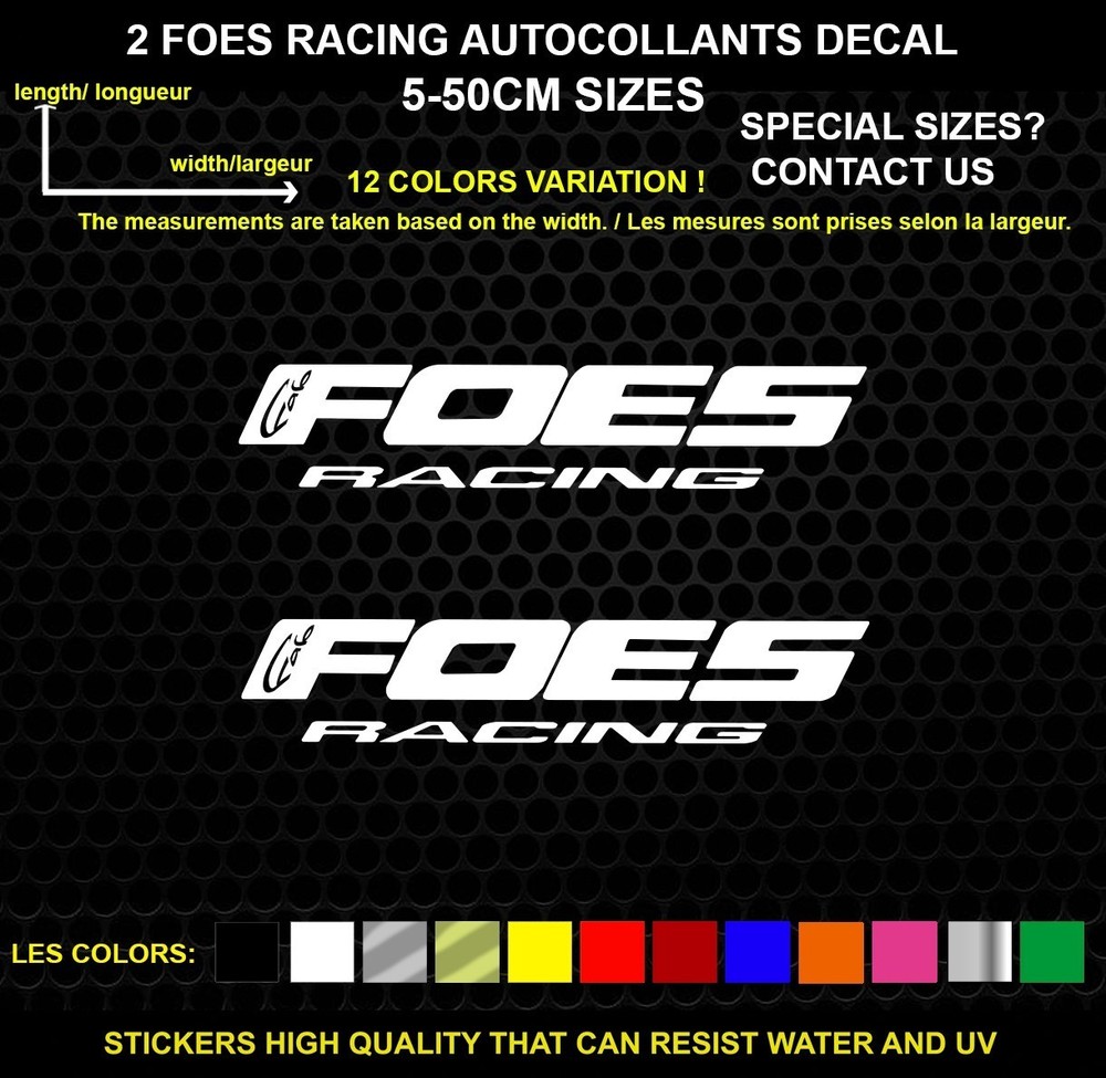 2 Foes Racing Decorative Stickers – Vehicles & Accessories, 2 Piece Set