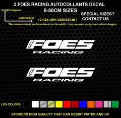 2 Foes Racing Decorative Stickers – Vehicles & Accessories, 2 Piece Set