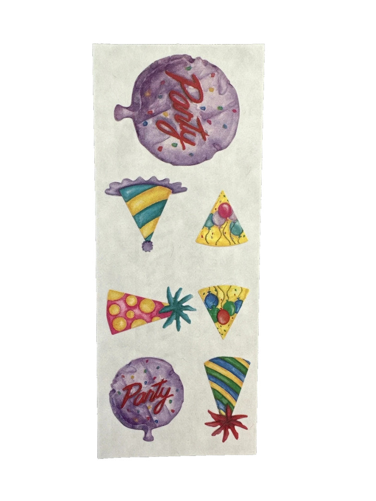 Creative Memories Stickers | BIRTHDAY PARTY HATS BALLOONS | Retired ‘99 Grossman
