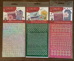 NOS Dazzles Stickers Lot 16 Jewel Glitter Older Scrapbooking Supplies