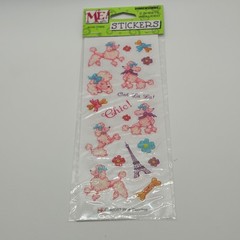 ME! etc. Pink Poodles 40067 Glitter Stickers Vintage 2004 Paris French Y2K