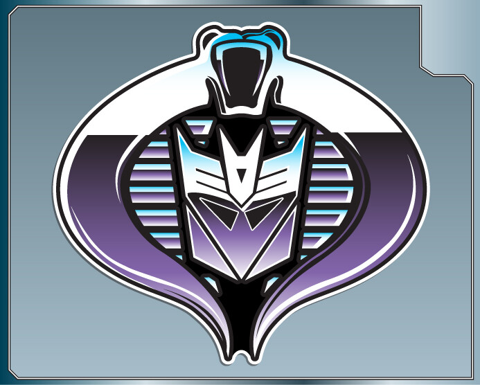 COBRA DECEPTICON UNION LOGO Vinyl Decal #1 G. I. Joe vs The Transformers Sticker
