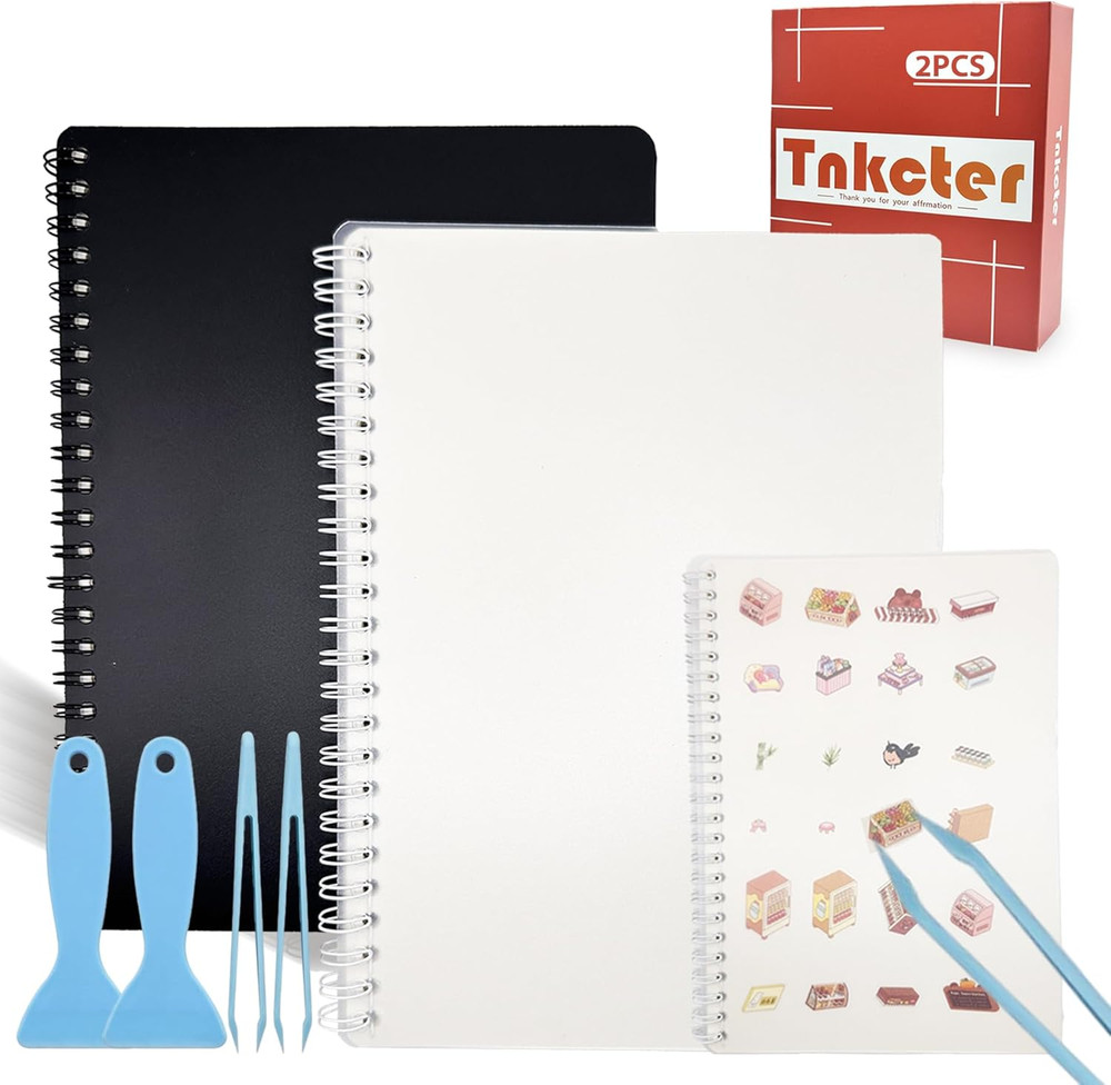2 Pack Reusable Sticker Book Collecting Album Contains 30+30 blank release paper