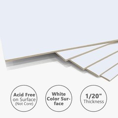 10 Pack White Backing Board, 18×24 Uncut Picture Frame Mat Backing Boards, Ac…