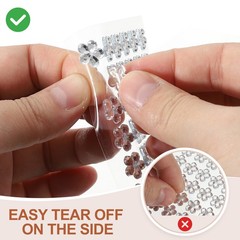2 Sheet/72Pcs Flower Self-Adhesive Rhinestone Sticker White